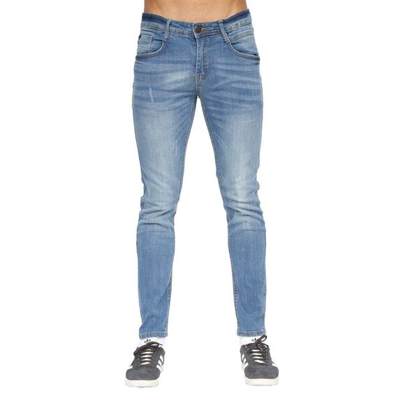 Duck and Cover Mens Tranfold Slim Jeans / Light Wash